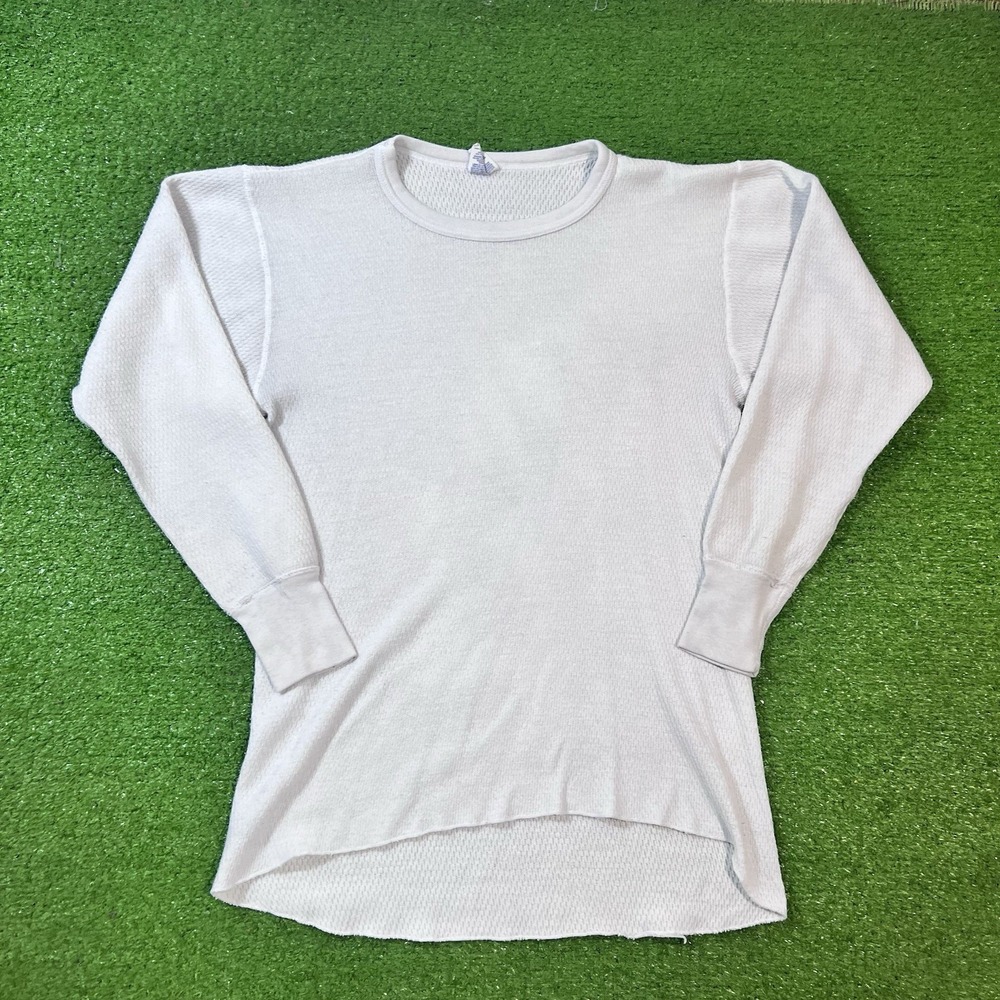 Vintage Thermal Waffle Knit Shirt LG 60s Long Johns Layers Wear Arctex USA made